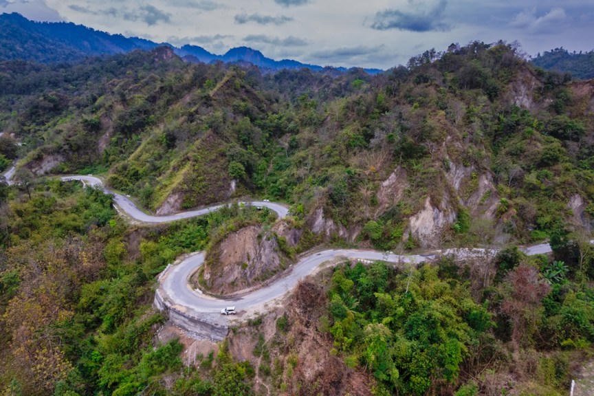 Hill road toward Shergaon country