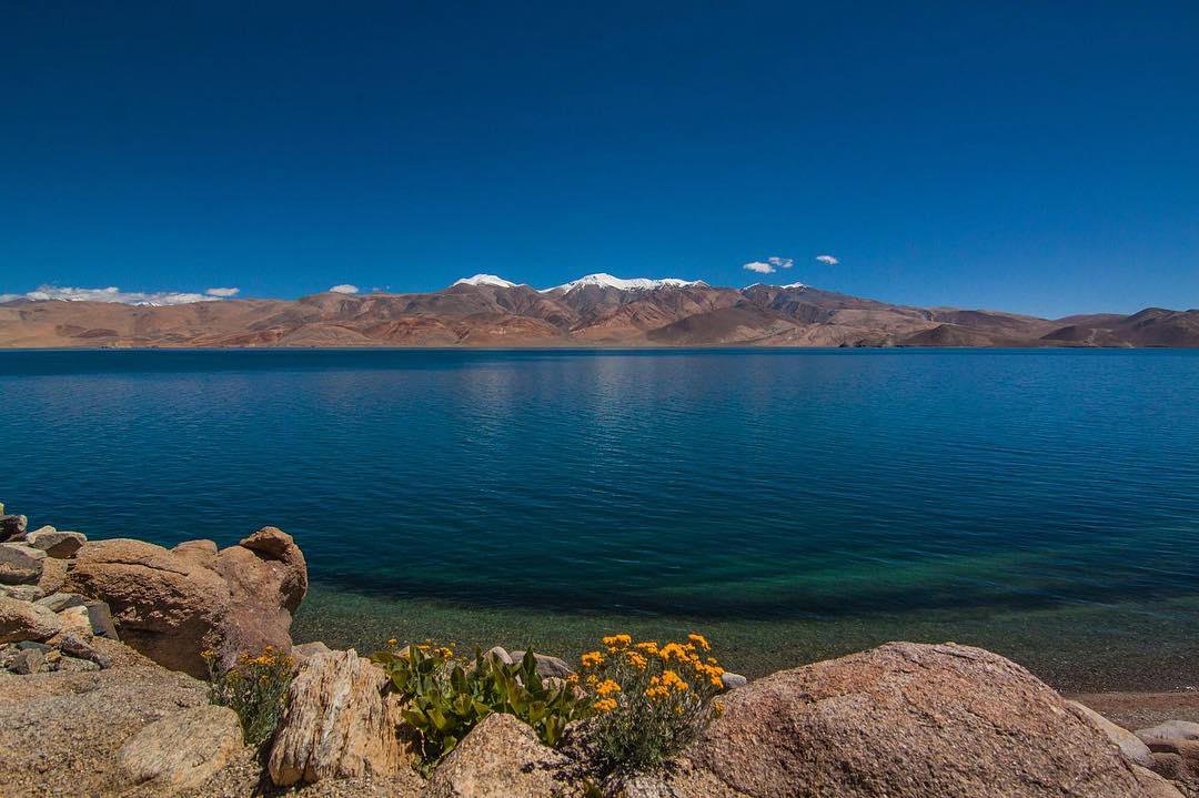 Tso Moriri shore with clear shallows