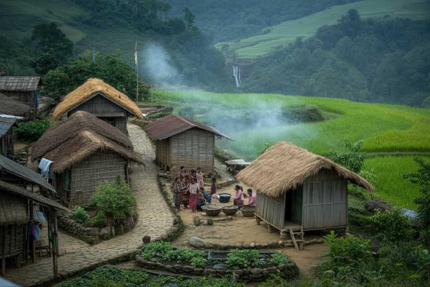 Mawlynnong near Riwai