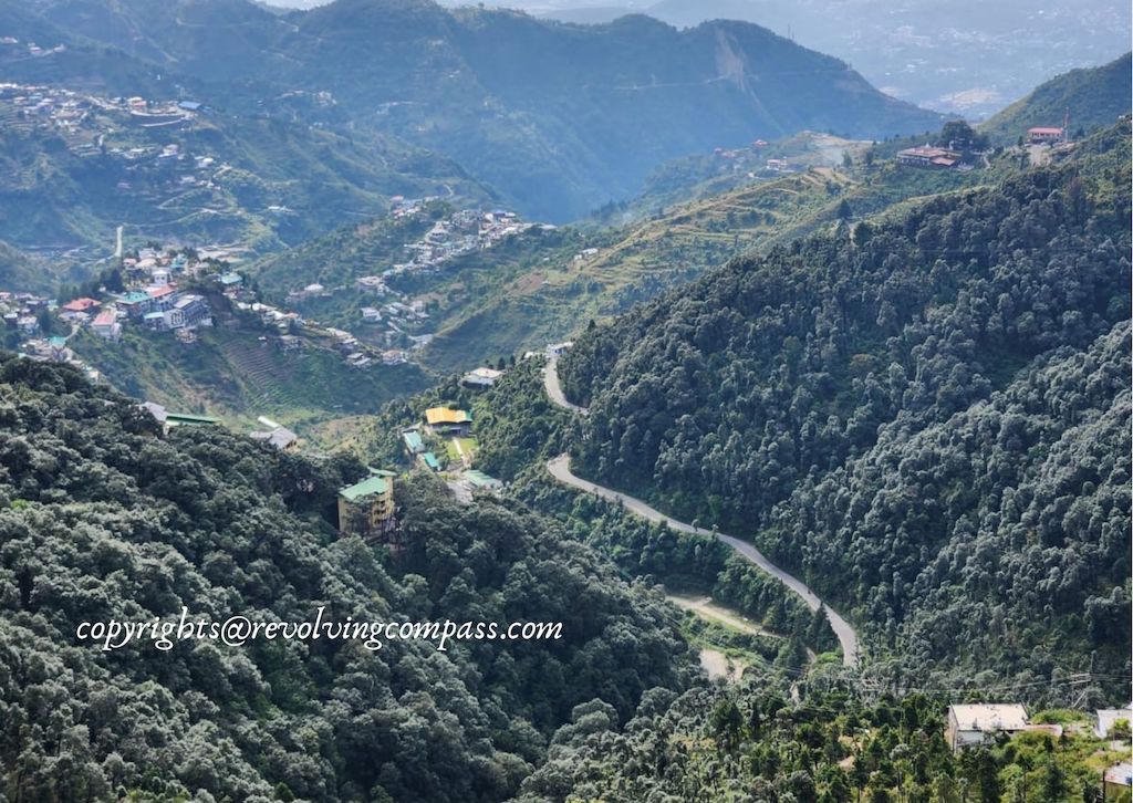 Mussoorie hillside and winding road